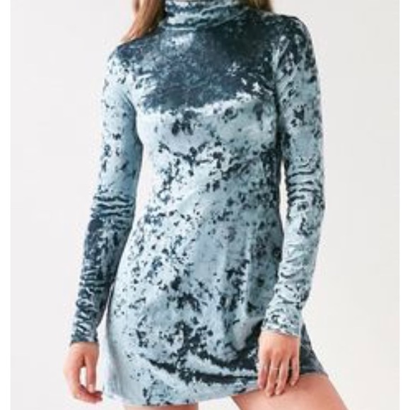 green velvet turtleneck dress